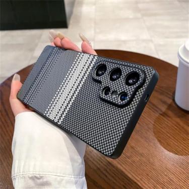 Imagem de Capa de fibra de carbono para Samsung Galaxy S25, S24 Ultra, S23, S22, proteção fina, rígida e colorida, cinza, para Galaxy S24 Ultra