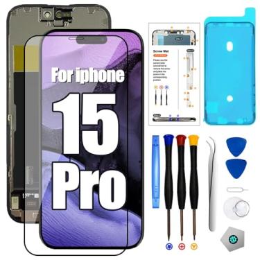Imagem de LMQ Substituição de tela para iPhone15 Pro, tela LCD de 6,1 polegadas, montagem digitalizadora de toque 3D, compatibilidade com a tela do iPhone 15 Pro (modelo A2848, A3101, A3104, A3102) com kit de