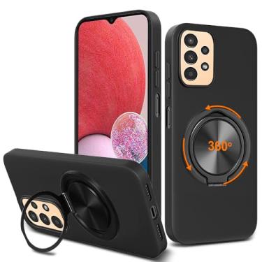 Imagem de Nijiadi Capa de telefone compatível com Samsung Galaxy A13 5G, suporte de anel giratório de 360° com suporte/suporte, silicone, TPU, Silm, Fit, capa protetora à prova de choque para Samsung Galaxy A13