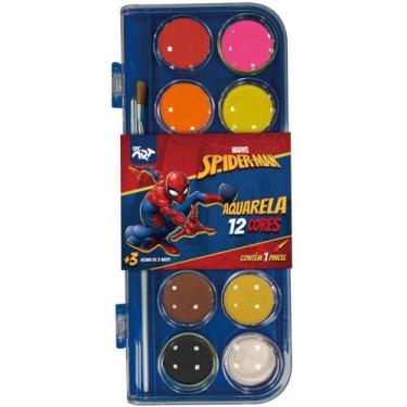 Imagem de Aquarela Escolar SPIDER-MAN 12 Cores C/PINCEL - DAC