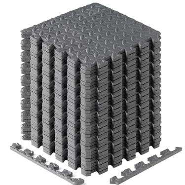 Imagem de Yes4All Tapetes interligados em EVA, azulejos de quebra-cabeça, enchimento de espuma com borda para móveis, espaço doméstico, sala de estar, garagem 11, 15, 32, 99 m²