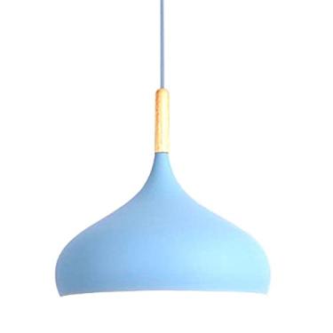 Imagem de CHENKUI Abajur fresco e metálico balcão de bar lustre macaron cor estilo industrial restaurante luz pendente madeira maciça - luminárias suspensas de teto E27/E26 base para loft cozinha cafeteria