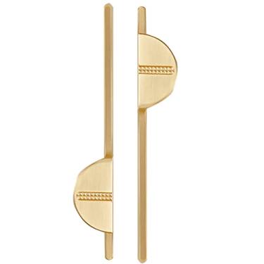 Imagem de Puxador criativo para móveis - Puxadores de porta de armário em semicírculo puxadores alongados, puxadores de metal simples para armário de celeiro de guarda-roupa, (ouro, 128 mm)