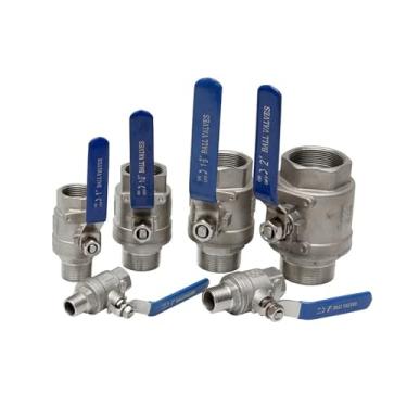 Imagem de 1 peça 1/10.2 cm 3/20.3 cm 1/5.1 cm 3/10.2 cm 2.5 cm 5.1 cm BSPT controlador de válvula esférica de porta completa fêmea para macho aço inoxidável 304 água gás óleo casa jardim cerveja (5 cm)