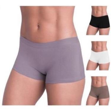 Imagem de Kit 6 Calcinha Boxer Cueca Short Shortinho Calecon Feminina Invisível 