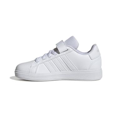 Imagem de adidas Tênis infantil Grand Court 2.0, Branco/Cinza, 9.5 Toddler