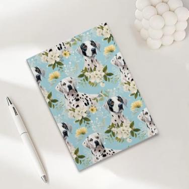 Imagem de Cadernos de retrato de cachorro com flores em aquarela para trabalho, caderno de composição A5, caderno pautado para faculdade, agenda de viagem forrada para escrever anotações, presentes para amantes