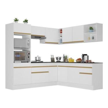 Imagem de Armário De Cozinha Completa De Canto Com Rodapé Veneza Multimóveis V20