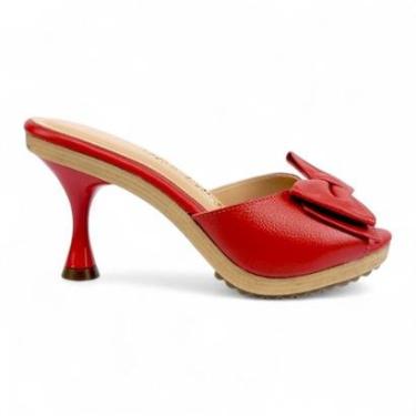 Imagem de Tamanco Tchocco Salto Taça em Couro Enfeite Laço-Feminino