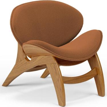 Imagem de Poltrona Decorativa Orgânica Sala Living Kadosh L02 Bouclê Terracota