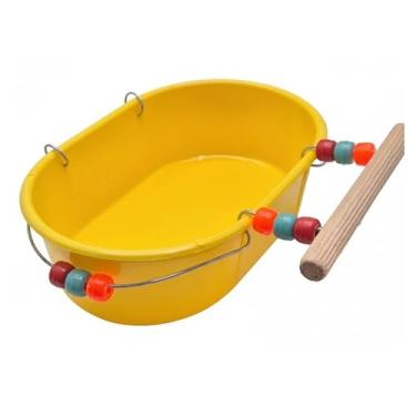 Imagem de Banheira Oval Decorada Para Passáros Calopsita Periquitos Agapornis(AMARELO)
