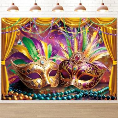 Imagem de Máscara de carnaval, tema de carnaval, 20 x 1,8 m, baile de máscaras de carnaval, máscara fotográfica, colorido, decoração, suprimentos, fotos, adereços
