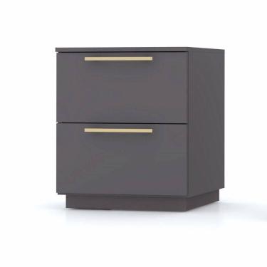 Imagem de Mesa De Cabeceira 2 Gavetas Dubai Cor Alasca - Vila Rica