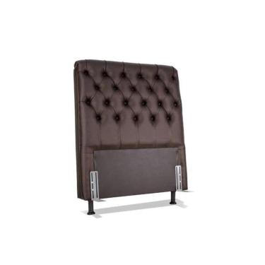 Imagem de Cabeceira De Cama Box Solteiro 88cm Pádua Couro Café