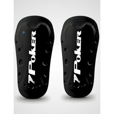 Imagem de Mini Caneleira Poker Infantil Criança Pequena Leve Campo Society futsal Quadra Grama Sintética Treino Jogo Proteção Profissional Premium Preta