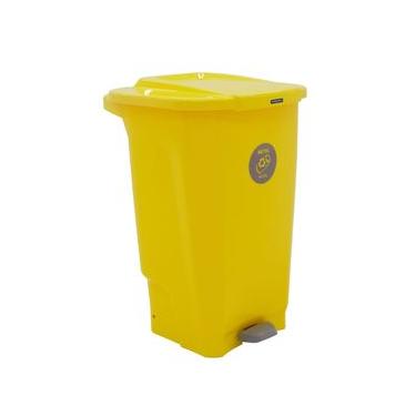 Imagem de Lixeira Tramontina T-Force Coleta Seletiva Metal em Polipropileno Amarelo 100 L