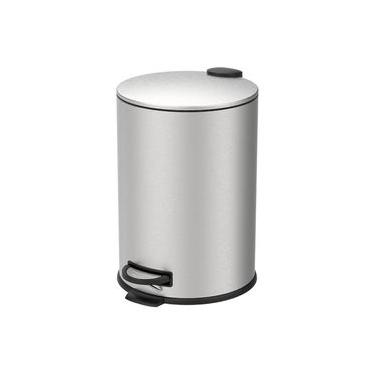 Imagem de Lixeira com Pedal e Balde Brinox Spin 20 Litros Aço Inox Escovado Inox
