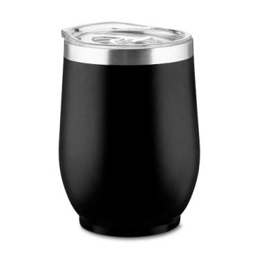 Imagem de Copo Térmico 350ml Aço Inox Parede Dupla com Tampa de Vedação e Pintura Fosca | Conserva 2h Quente/Frio | Leve, Antivazamento, Design Moderno | Ideal para Café, Chá e Água (Preto)