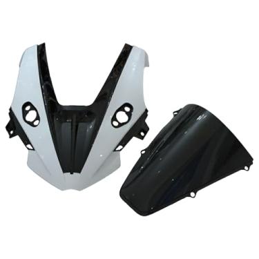 Imagem de GZDLMoto Kit de carenagem frontal de viseira de para-brisa de motocicleta para CFMOTO 675SS, plástico ABS 675NK, 2 em 1 (B-preto, tamanho único)