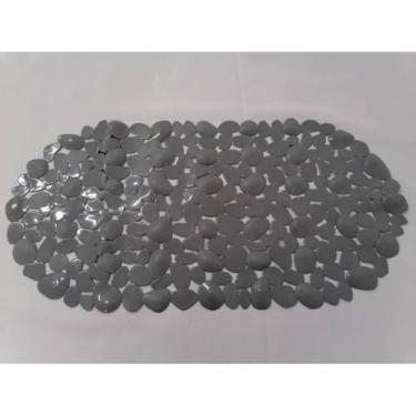 Imagem de Tapete Para Box Antiderrapante com Ventosas Tapete de Banheiro Massageador para os Pés Modelo Retangular (Cinza 537)