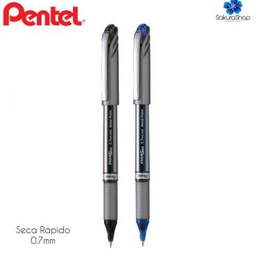 Imagem de Caneta Gel Energel PENTEL Seca Rápido Canhoto 0.7mm Metal Point, Verme
