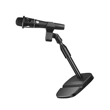 Imagem de aqxreight Suporte de Microfone de Mesa Ajustável para Evitar Deslizamento Suporte de Microfone de Mesa Com Slot para Tablet de Telefone para Transmissão Ao Vivo Karaokê U Mic Clamp/Holder Fácil