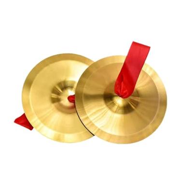 Imagem de Fxzqgnh 2 Mini Címbalos de Mão, Material Educativo para Festas, Instrumentos de Percussão, Címbalos de Cobre para Dança, Salas de Aula, Festas, Escolas E, 24cm