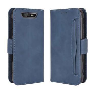 Imagem de Capa para Blackview BV5500 Plus,Retro magnético Flip Case,Design de carteira de couro PU com slots de cartão removíveis -Blue
