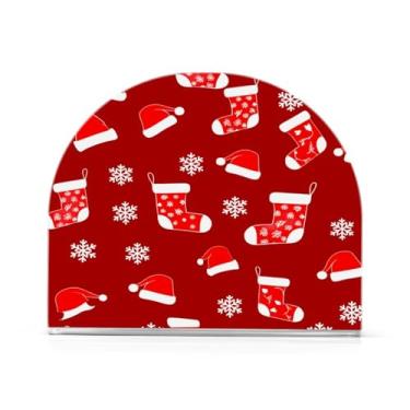 Imagem de JUZIHAI Porta-guardanapos de Natal Designs para mesa, dispensador de guardanapo de acrílico, suporte de lenços independente de mesa para cozinha, jantar, bar, festa, decoração de casa