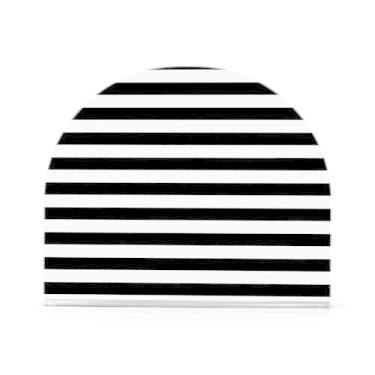 Imagem de Qilmy Porta-guardanapos de acrílico preto e branco, suporte de guardanapo de coquetel de plástico transparente para mesas de restaurante de cozinha, 1 peça