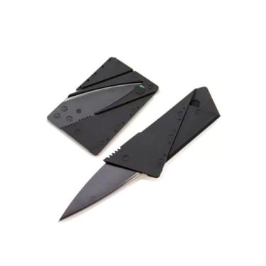 Imagem de Kit 4 Faca Cartão Tático Inox 14,5cm KMC Black - Albatroz