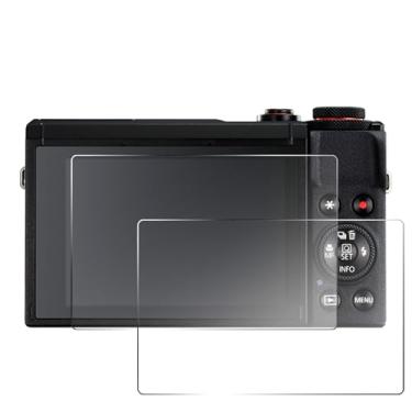 Imagem de pssped 2 peças protetoras de tela compatíveis com câmera Canon PowerShot G7X G7X Mark II G5 X G5X Mark II G9X G9X Mark II, filme de vidro temperado de 0,25 mm, ideal para fotografia de vlogging de
