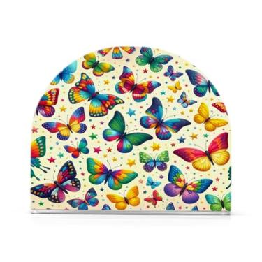 Imagem de JUZIHAI Porta-guardanapos de borboletas para mesa dispensador de guardanapo de acrílico para mesa suporte de lenços independente para cozinha sala de jantar bar festa decoração de casa