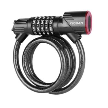 Imagem de Generic Cadeado de combinação para bicicleta com cabo de 120 cm de comprimento, ideal para crianças e ciclistas de montanha.