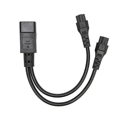 Imagem de Generic Cabo de Alimentação Divisor para Adaptador de Alimentação de Laptop, Retardador de Chamas de PVC 10A 250V IEC320 C14 para Cabo de Duplo C5 para Monitores LCD, Impressoras, 32 Cm, 1 Pacote