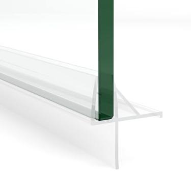 Imagem de 2 tiras de vedação inferior para porta de chuveiro, PVC transparente, 91 cm de comprimento, serve para vidro de 6 mm de espessura