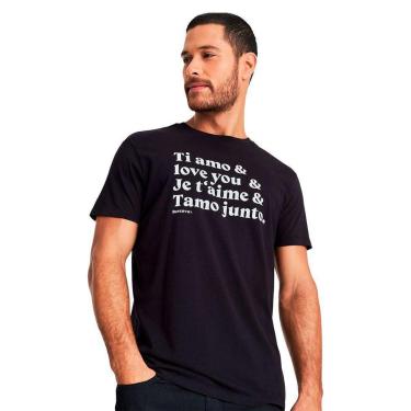 Imagem de Camiseta Reserva Estampada "Te Amo" Masculina - PRETO - M-Unissex