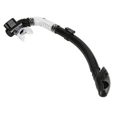 Imagem de Cryfokt Bocal de Silicone Totalmente Seco, Snorkel de Mergulho para Natação, Tubo de Mergulho, Válvula Dupla, Material de Pvc de para Adultos e Crianças (Preto)