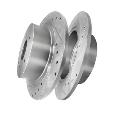 Imagem de PM Auto Rotores de freio a disco ranhurado perfurados traseiros para Nissan Altima 2002-2018, Nissan Maxima 2004-2008, Nissan Sentra 2007-2019, Nissan Juke 2011-2017, Rotores de freio de substituição