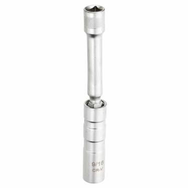 Imagem de HARFINGTON 1 conjunto de soquetes de vela de ignição, 3/20.3 cm, 9/40.6 cm, magnético, giratório de 12 pontos, soquete de vela de ignição de parede média fina com giro de 360 graus, aço CR-V, prata