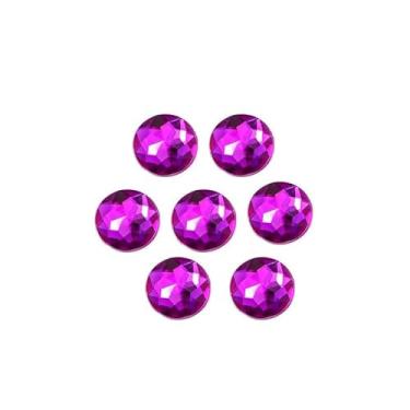 Imagem de Cabochões redondos de 8 mm com borda chanfrada, strass de plástico traseiro plano, pedras de acrílico galvanizadas para joias DIY, arte de unhas, enfeites artesanais (cor 14)