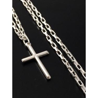 Imagem de Corrente Cordão Prata Maciça 925 Bloco 70 Cm Pingente - Lojas La&Amp;N