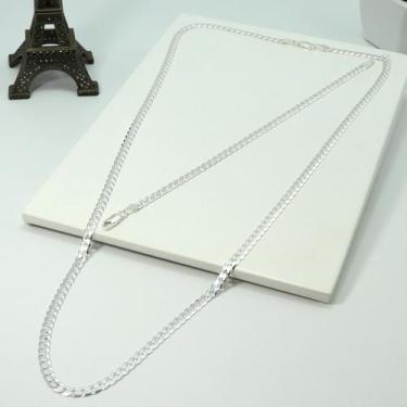 Imagem de Conj. Corrente E Pulseira 80 Cm Grumet Prata Legitima 925 - Lojas La&A