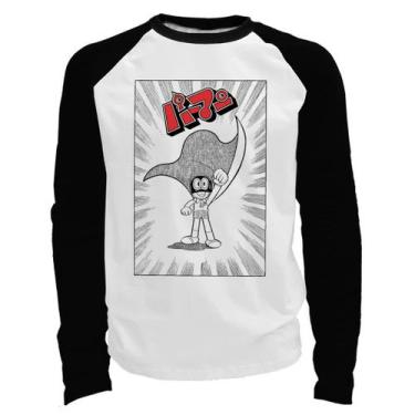 Imagem de Camiseta manga longa - Super Dínamo - DASANTIGAS, Branco, Preto, XG