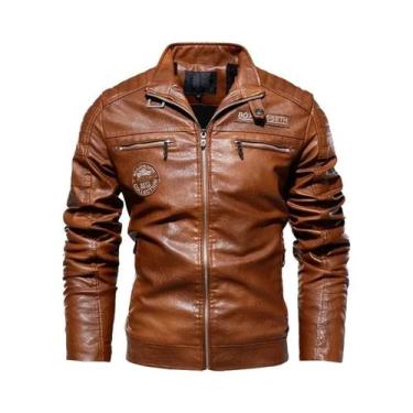 Imagem de Jaqueta Masculina Slim De Couro PU Casual Para Motocicleta Quente Moda