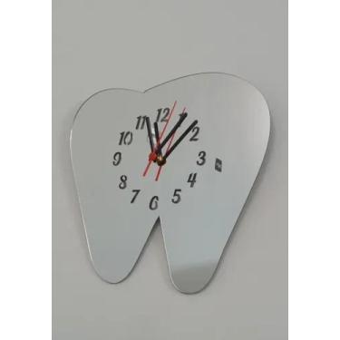 Imagem de Relógio Acrílico Dente Sala Escritório Consultório Dentista - AGV Cria