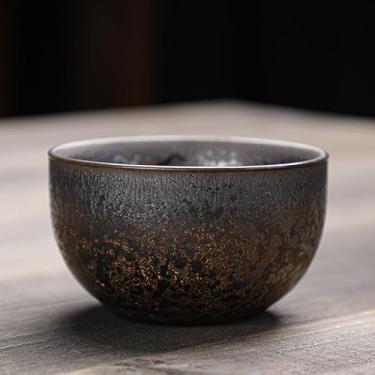 Imagem de Xícara de chá de cerâmica grossa, xícara principal, conjunto de chá de kung fu de cerâmica esmaltada ferrugem com capacidade de 70,9 g-A3