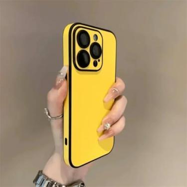 Imagem de Capa protetora resistente a impactos com proteção para lente para iPhone 16, 17, Air, 15, 14, 13, 12, 11 Pro Max Plus (para iPhone 16 Pro Max/Amarelo)