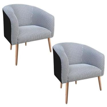 Imagem de Kit 02 poltronas stella linho a72 com co - DRossi, Preto