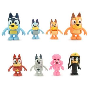 Imagem de Bluey E Bingo Family 8 Personagens Figuras Articuladas Family Bluey